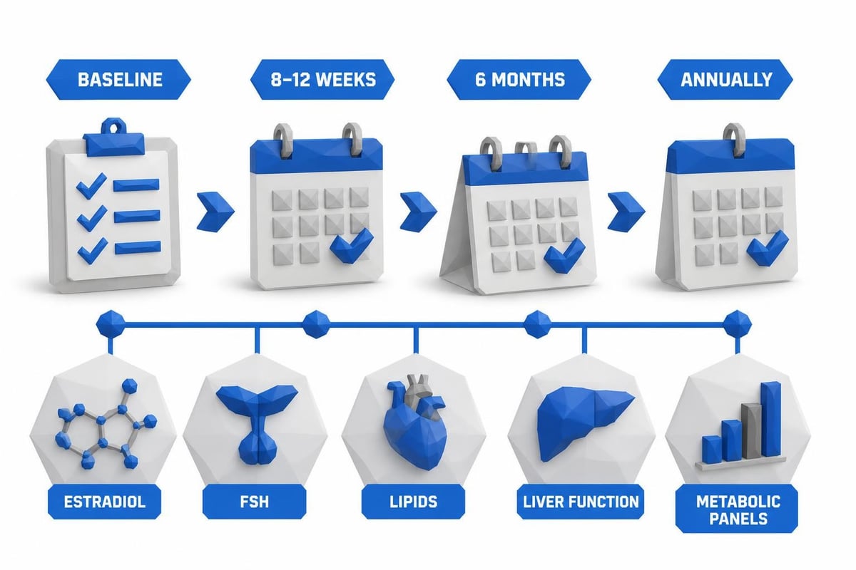 Hormone therapy monitoring timeline