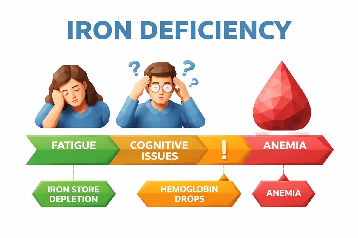 Iron deficiency symptoms timeline
