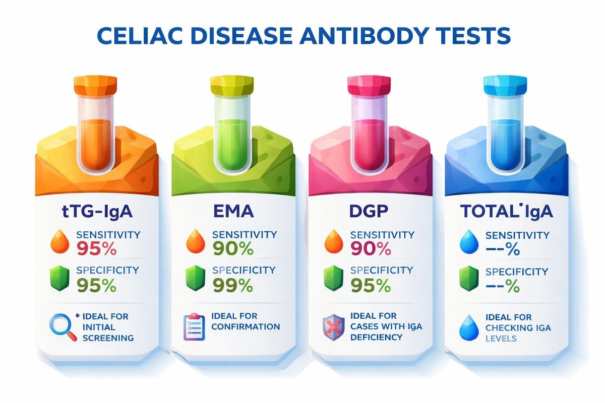 Celiac antibody test types