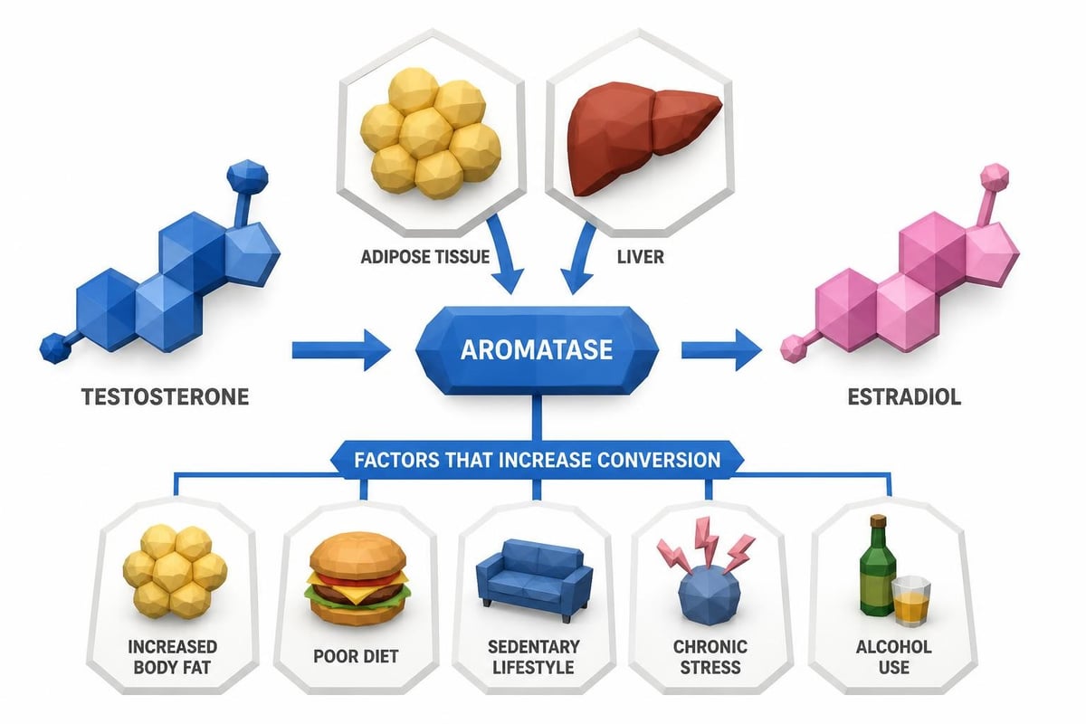 Testosterone aromatization pathway
