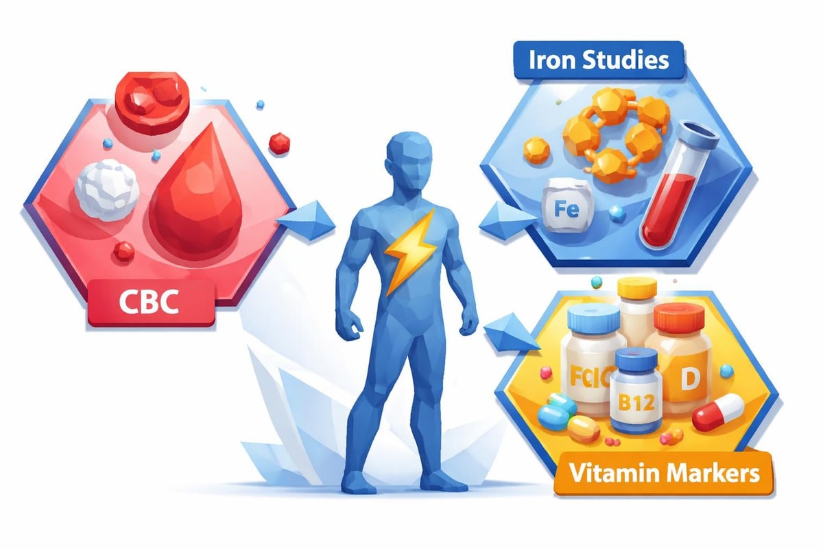 Blood test components for fatigue diagnosis