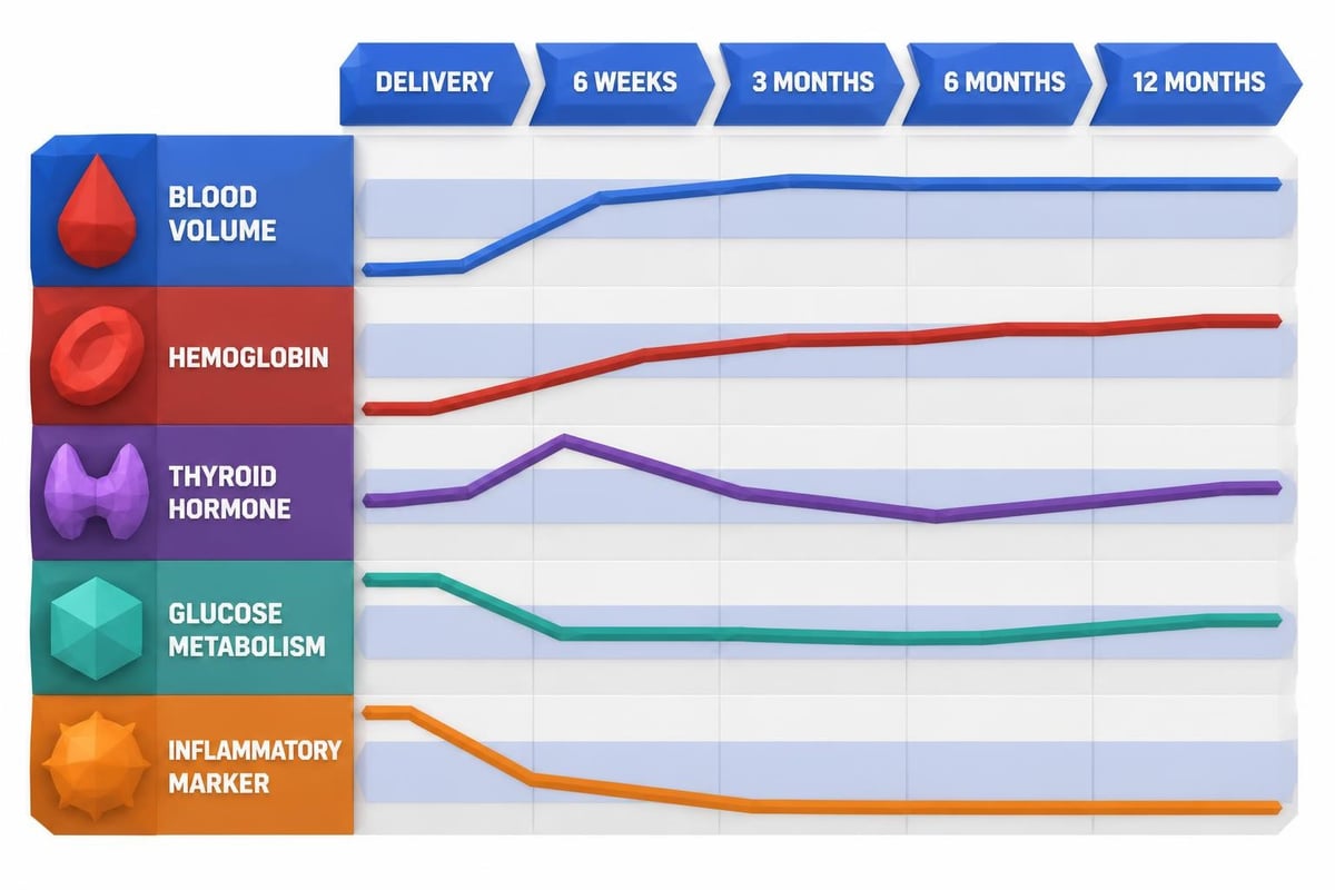 Postpartum lab value evolution