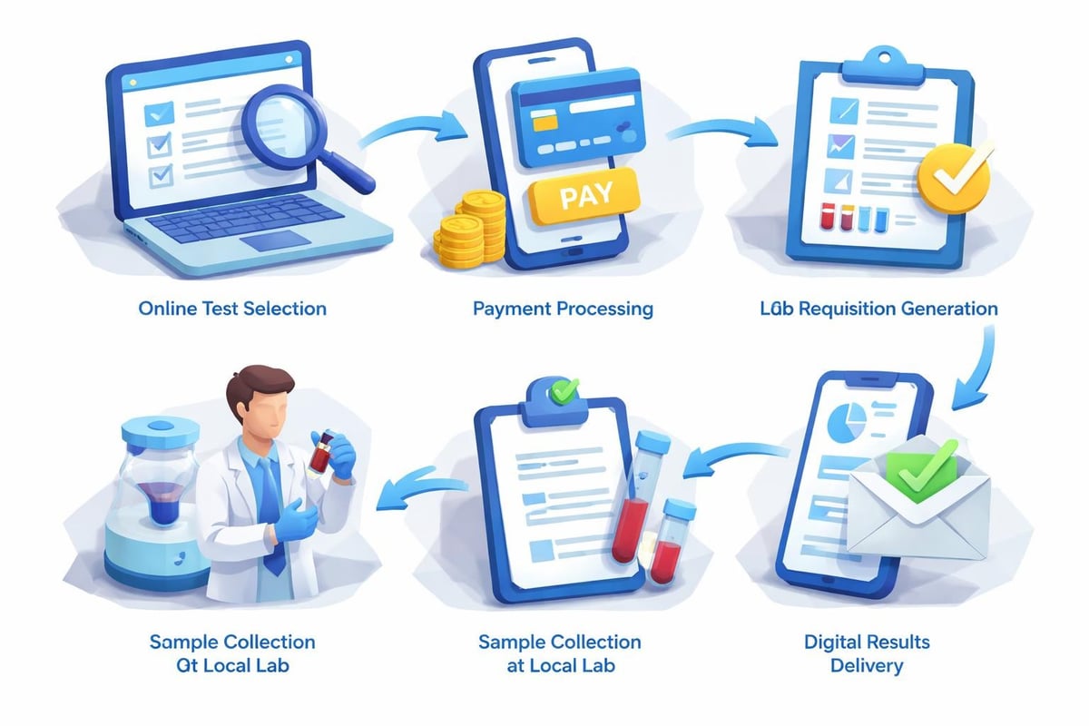 Self-pay lab testing process