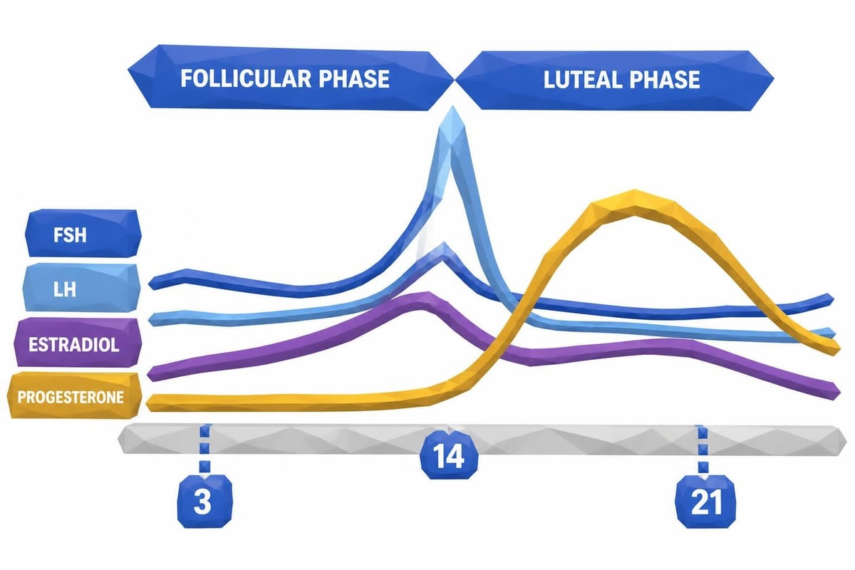 Hormone fluctuation across menstrual cycle