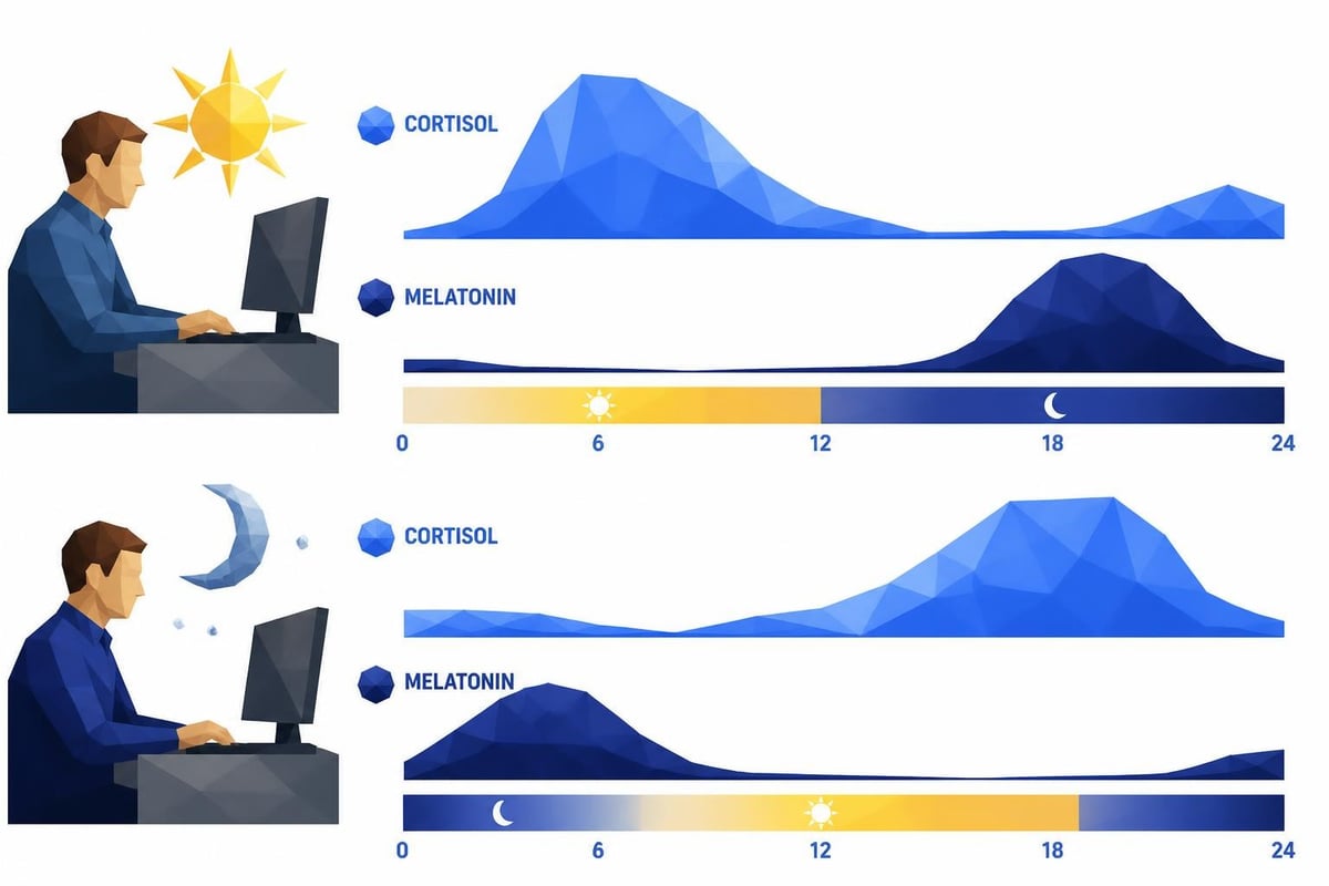 Cortisol and melatonin patterns in day workers versus night shift workers