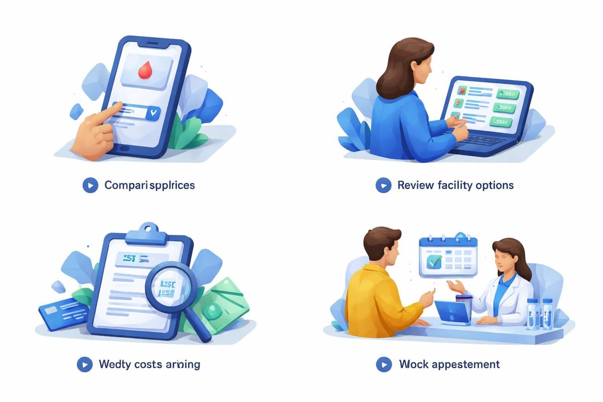Online lab price comparison process