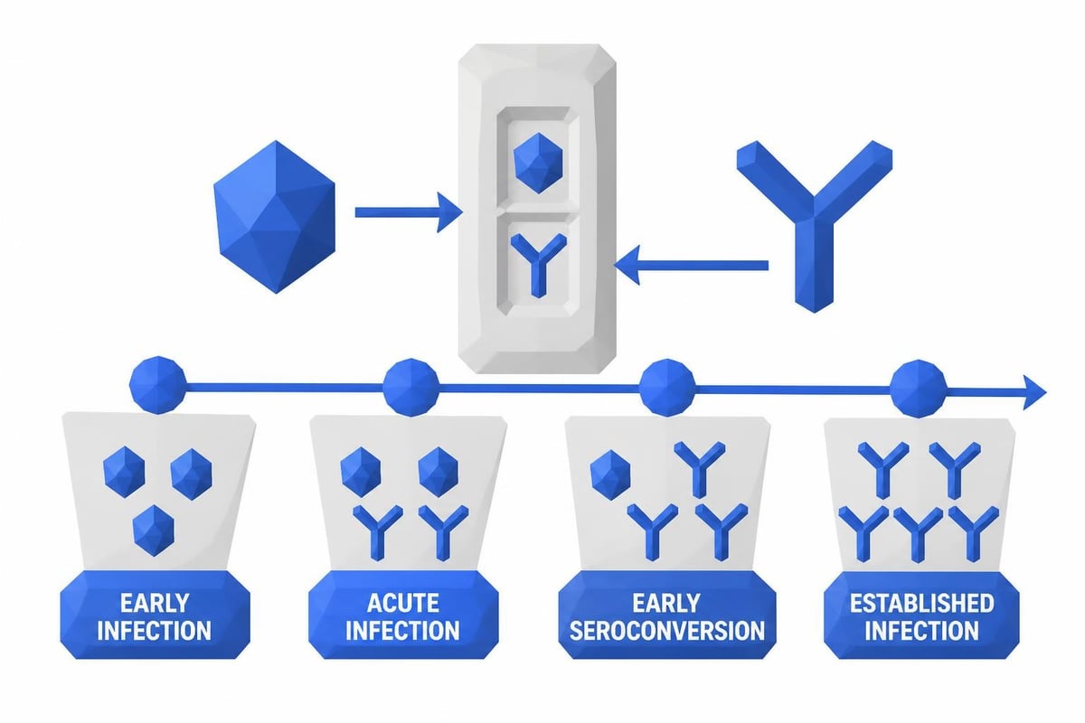 Fourth-generation HIV test detection process