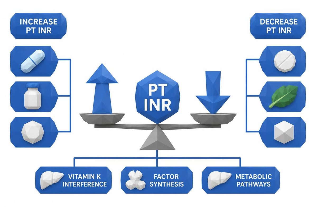 Medication interactions with PT INR