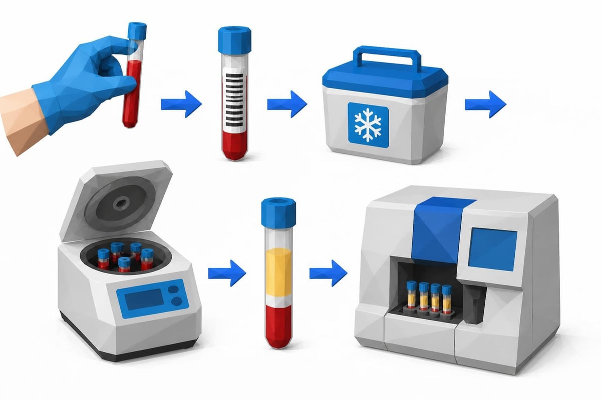 Blood sample processing workflow