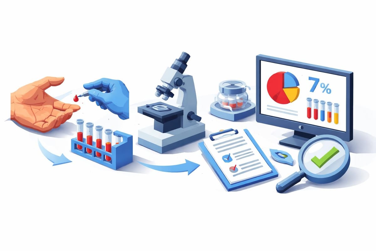 A1C test process from blood draw to results