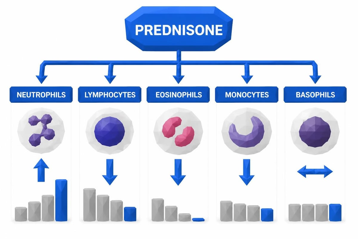 White blood cell changes on prednisone