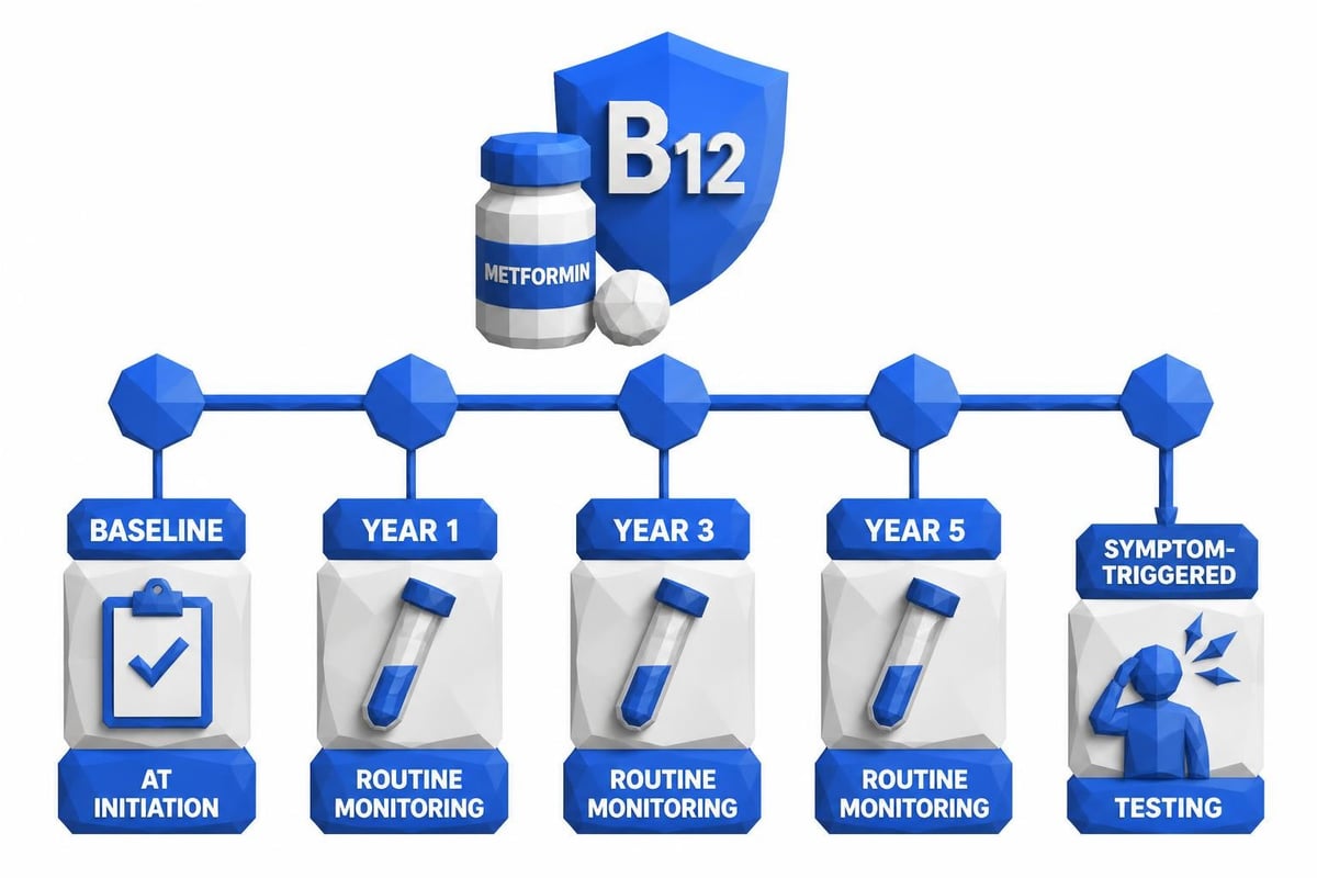 Vitamin B12 deficiency monitoring in metformin users