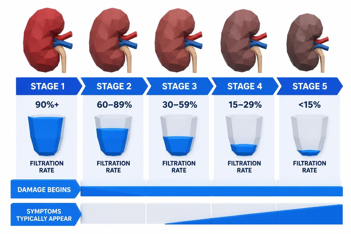 Stages of kidney disease progression