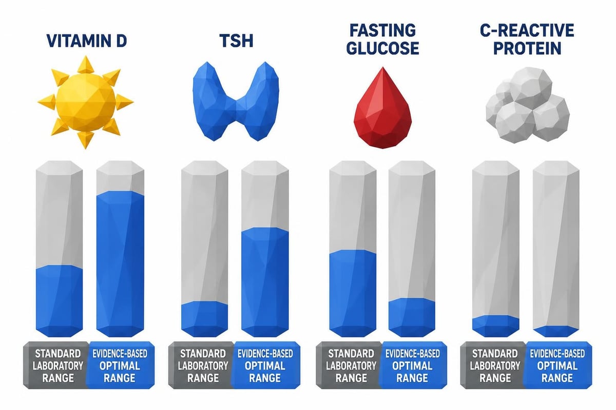 Comparison of normal and optimal ranges