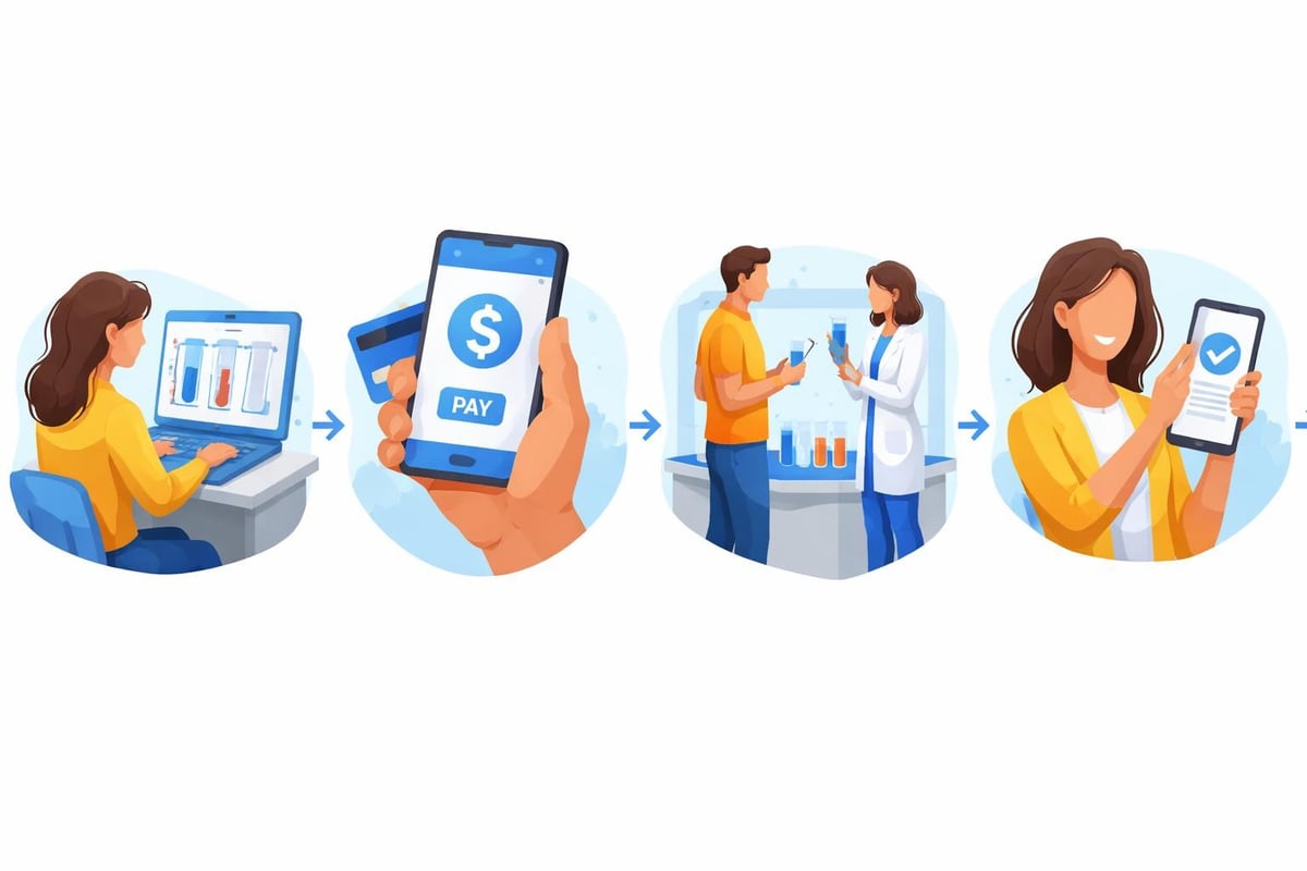 Self-pay lab testing process