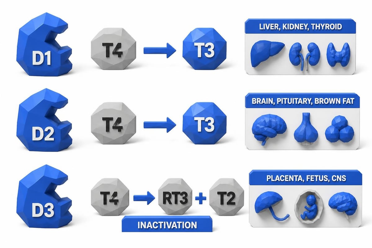 Deiodinase enzyme types